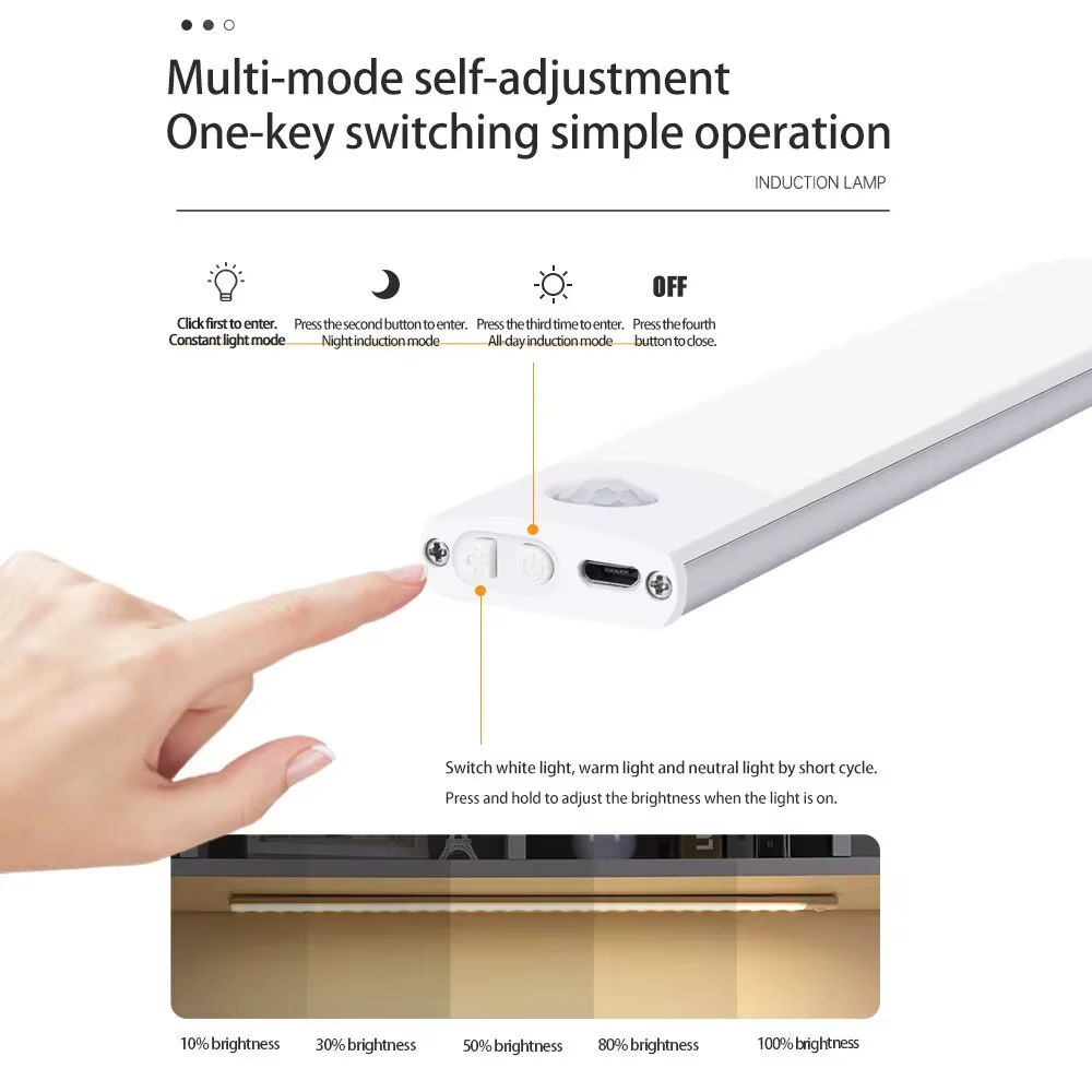 Rechargeable LED Cabinet Light (USB-C) with Motion Sensor