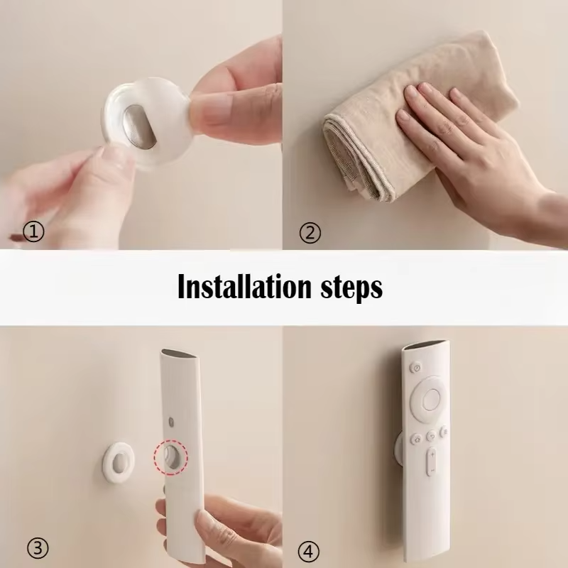 3pcs No Drill Magnetic Remote Holder