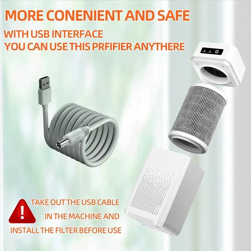HOMEFISH Portable Air Purifier | USB Mini Cleaner
